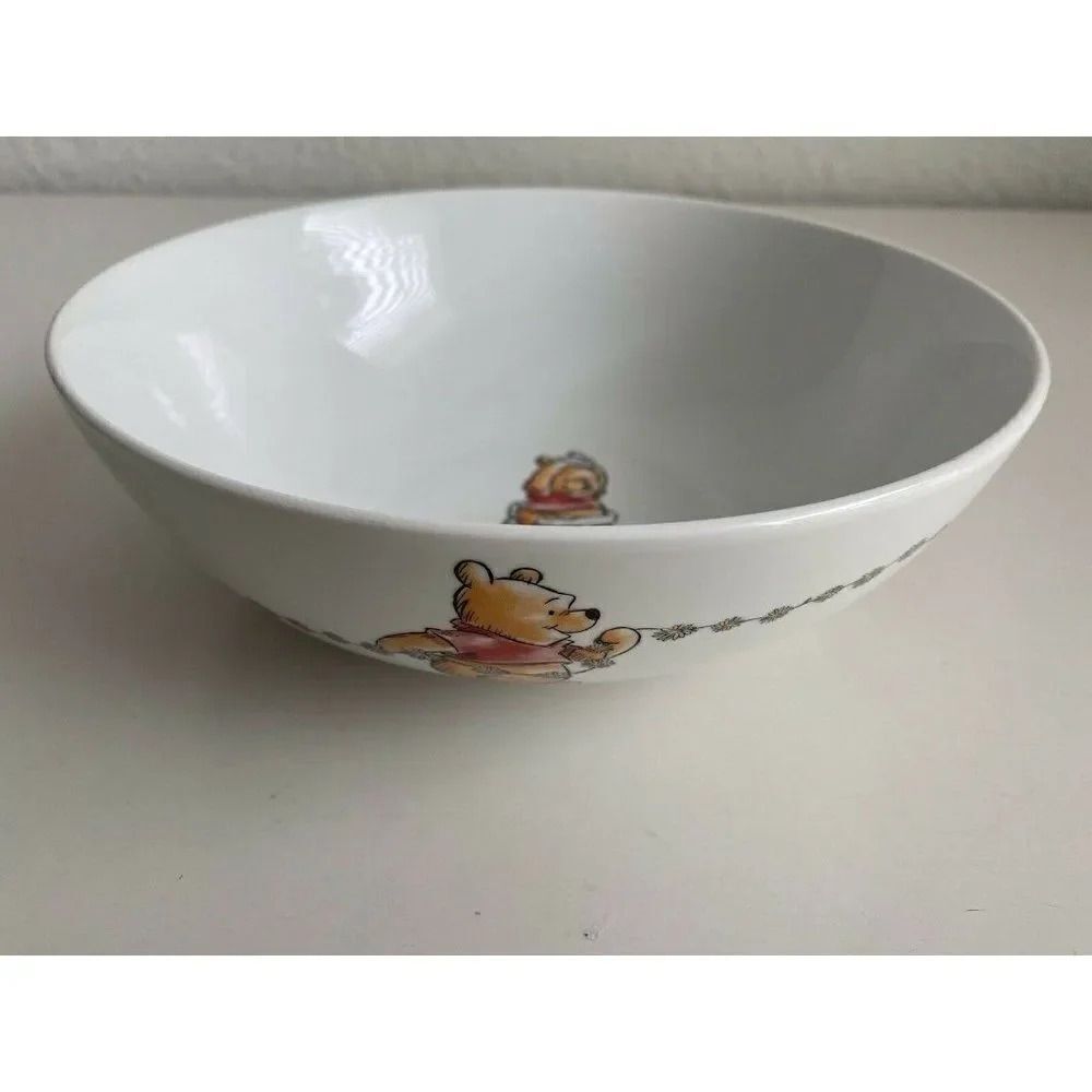 Disney Winnie the Pooh & Friends Daisy Chain  9” Ceramic Serving Bowl Spring NEW